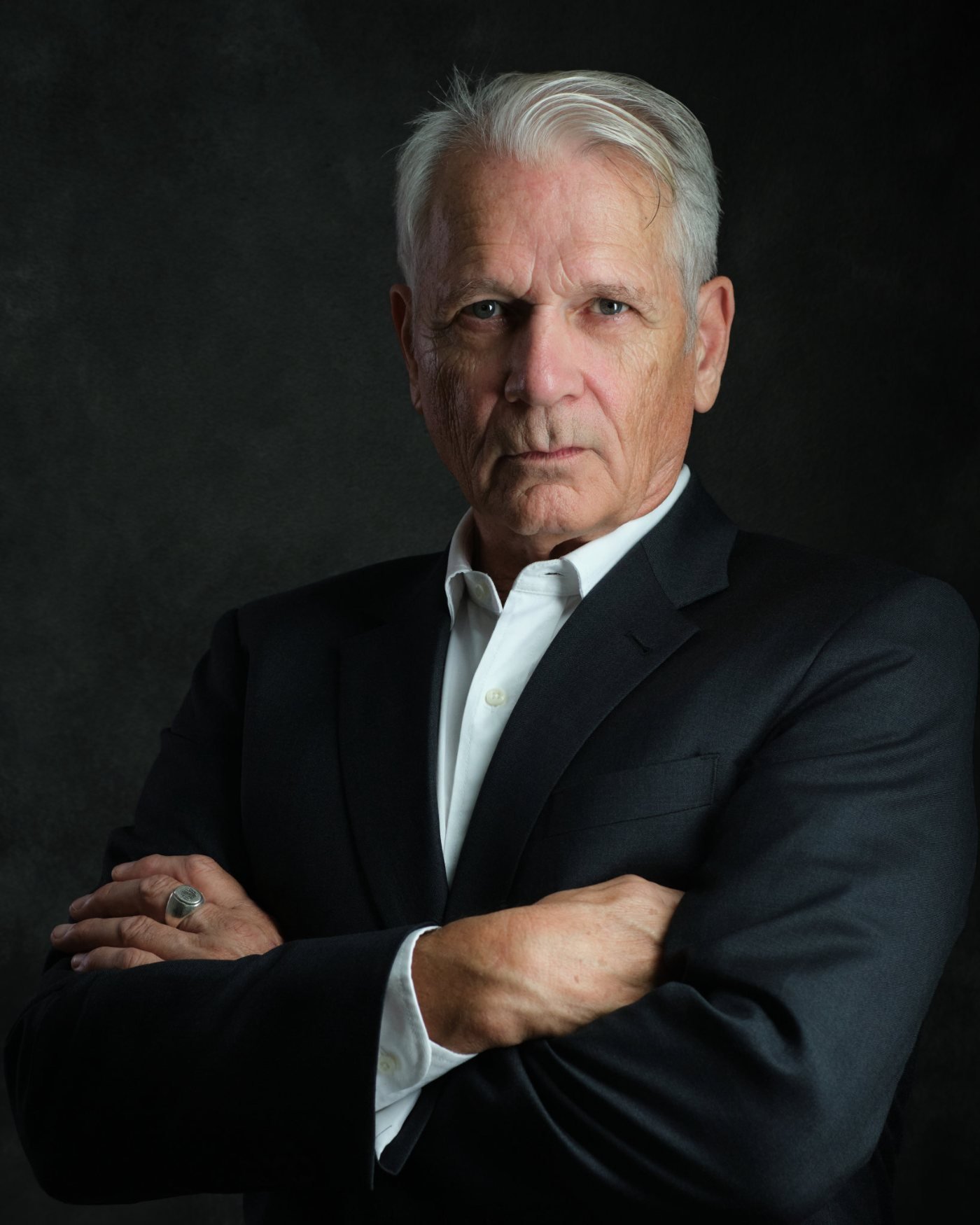 Theatrical actor headshot with dramatic studio lighting, Volkan Photography, Langley BC