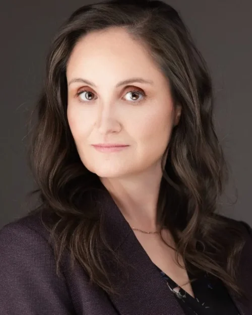 Professional headshot of Jenny Holly Hansen photographed in the Langley studio