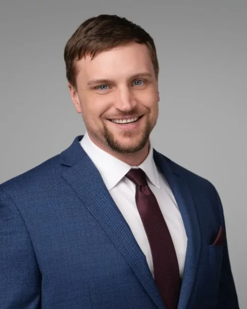 Real estate headshot of Lucas Plonka photographed in the Langley studio