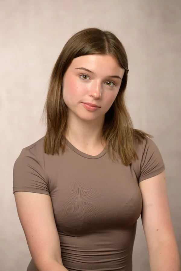 Teen actor headshot in neutral tones for agency and casting use
