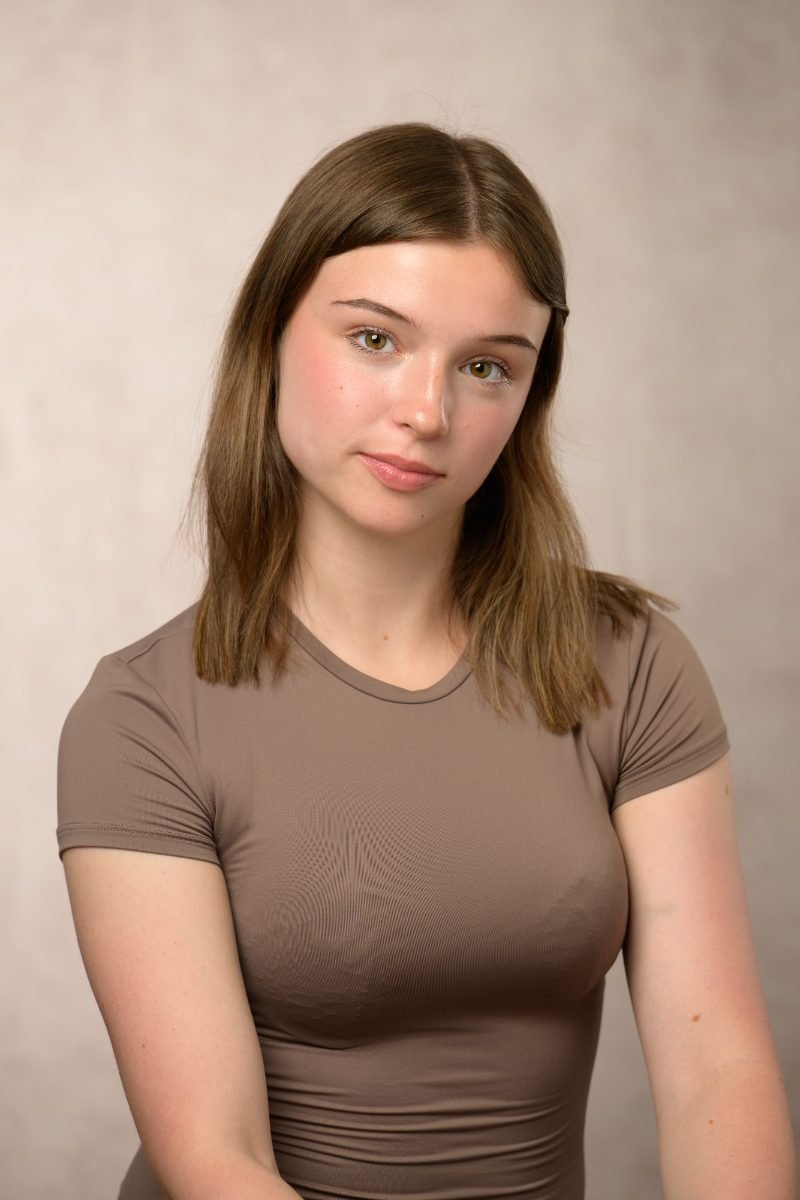 Teen actor headshot in neutral tones for agency and casting use