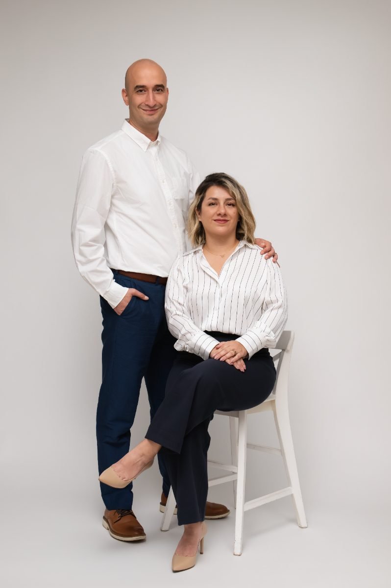 Branding portrait of two business partners photographed in the Langley studio