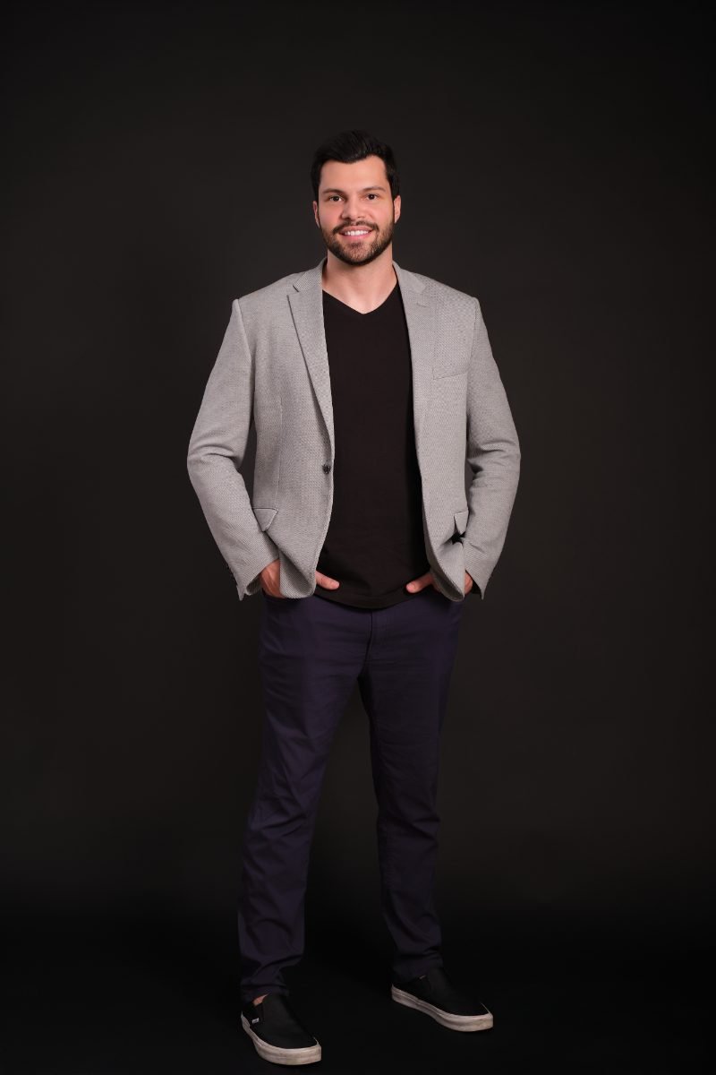 Personal branding portrait in a blazer for a founder website
