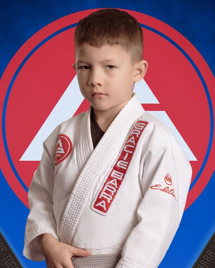 Kids martial arts belt portrait photographed at a Langley area academy
