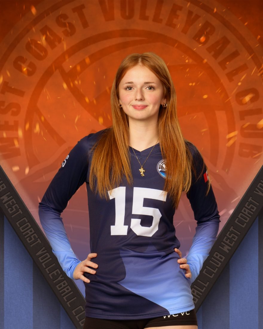 Individual volleyball portrait lit for a season banner print